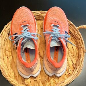 Hoka Coral and Blue Women's Sneakers